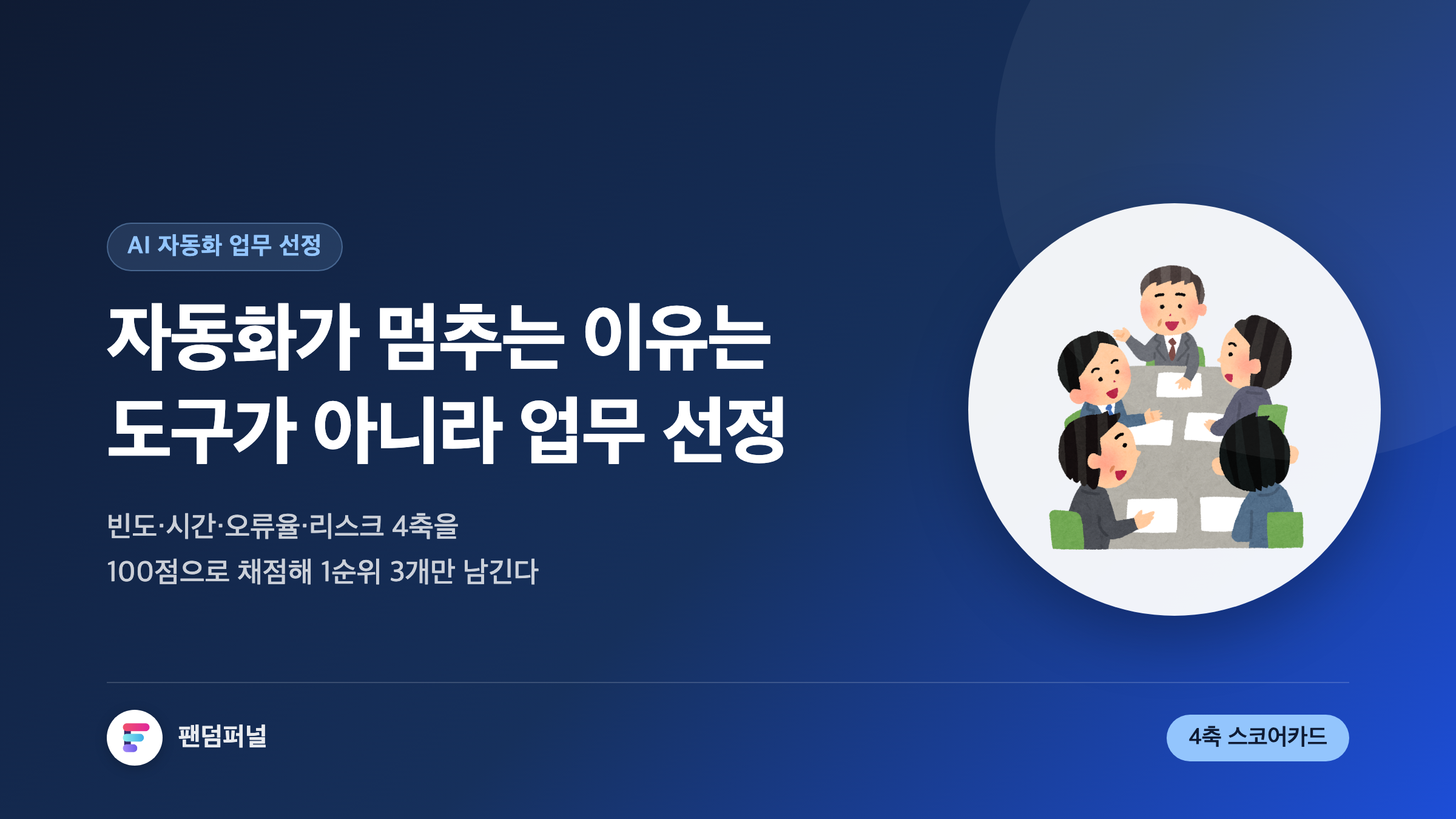 AI 자동화 업무 선정 기준: 업무 적합도 진단 4단계와 스코어카드로 1순위 3개 고르기