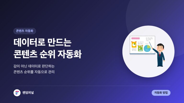 데이터로 콘텐츠 순위 자동화 — 대표 이미지